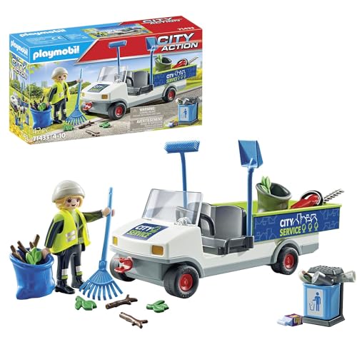 PLAYMOBIL City Action 71433 Stadtreinigung mit E-Fahrzeug, Ladefläche für Müll, Müllwagen, Spielzeug für Kinder ab 4 Jahren von PLAYMOBIL