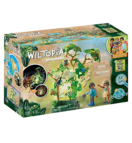 PLAYMOBIL Wiltopia 71009 Nachtlicht Regenwald mit Spielzeugtieren, Licht und Sound, Nachhaltiges Spielzeug für Kinder ab 4 Jahren von PLAYMOBIL