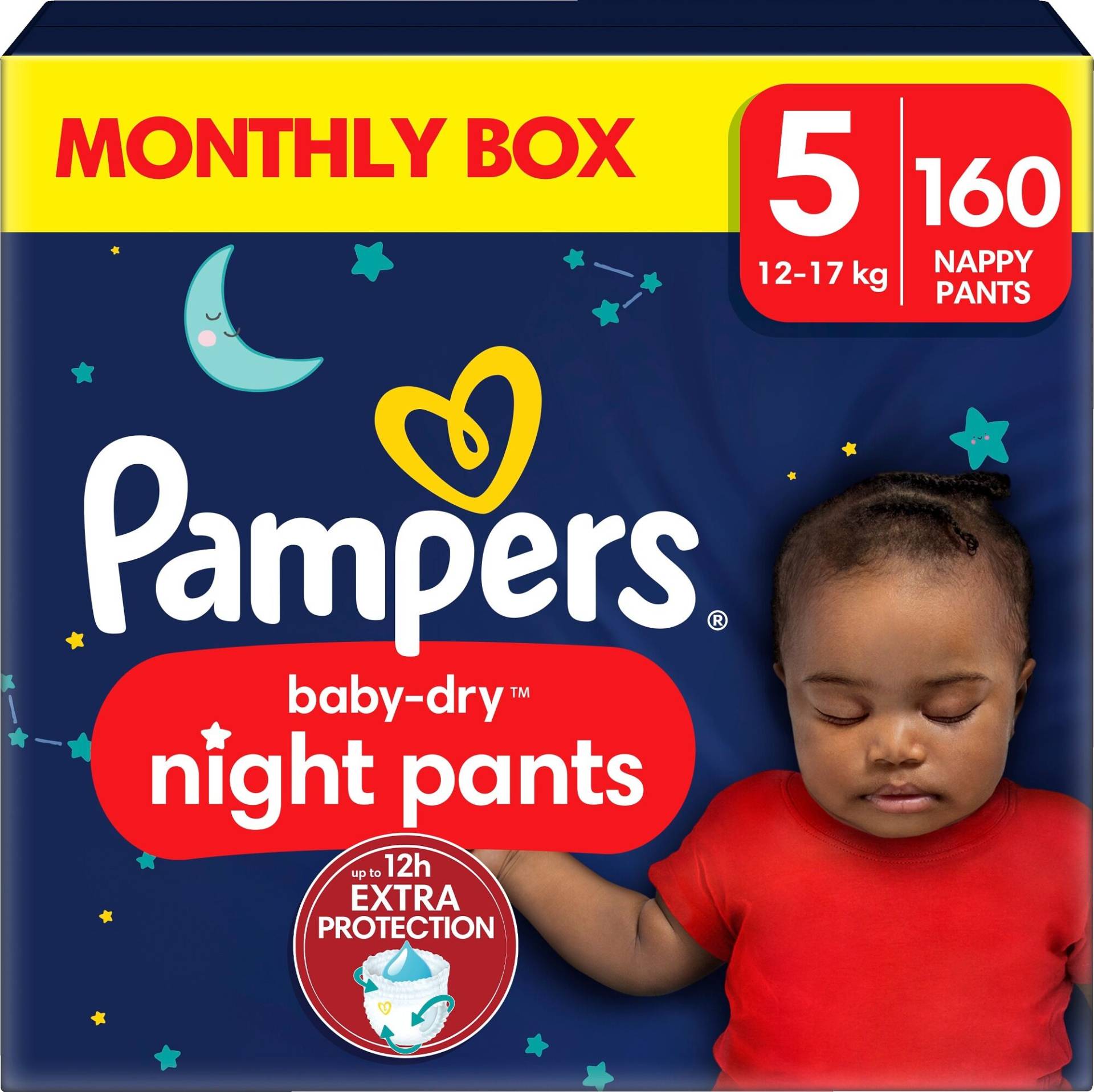 Pampers Baby Dry Night Pants Windeln Größe 5 12–17 kg 160er-Pack von Pampers