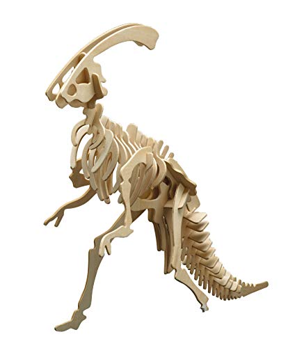 Pebaro 856/4 Holzbausatz Parasaurolophus, 3D Puzzle Dinosaurier, Modellbausatz, Basteln mit Holz, Holzpuzzle, Bastelset, vorgestanzte Holzplatte, ausbrechen, zusammenstecken, fertig, Geschenkidee von Pebaro