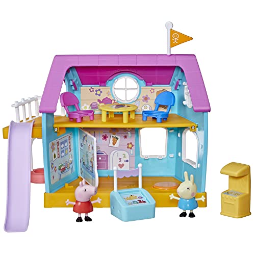 Peppa Pig Peppas Kinder-Clubhaus, Vorschulspielzeug mit Soundeffekten, enthält 2 Figuren und 7 Accessoires, ab 3 Jahren von Peppa Pig
