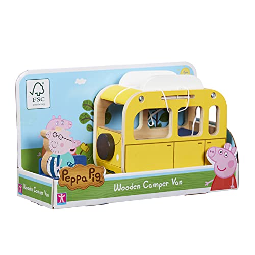 Peppa Pig Wooden Campervan, Push Along Vehicle, Imaginative Play, Preschool Toys, fsc Certified, Sustainable Toys, Gift for 2-5 Years Old von Peppa Pig