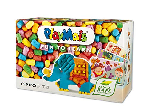 PlayMais FUN TO LEARN Opposito Bastel-Set für Kinder ab 3 Jahren I Motorik-Spielzeug mit 550 PlayMais & 14 Motiv-Vorlagen zum Basteln I Fördert Kreativität & Feinmotorik I Natürliches Spielzeug von PlayMais