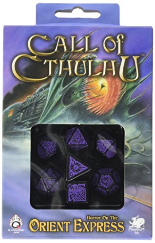 Q WORKSHOP Call of Cthulhu Horror on The Orient Express RPG Ornamented Dice Set 7 Polyhedral Pieces, 10.67 x 2.29 x 14.99 cm von Q-Workshop