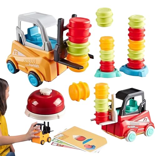QARIDO Gabelstapler-Stapelspielzeug, Ingenieur-Gabelstapler-Transportspiel, sicheres und stabiles Sortierspiel für Kinder, Gabelstapler-Spielzeug für Kinder und Jungen von QARIDO