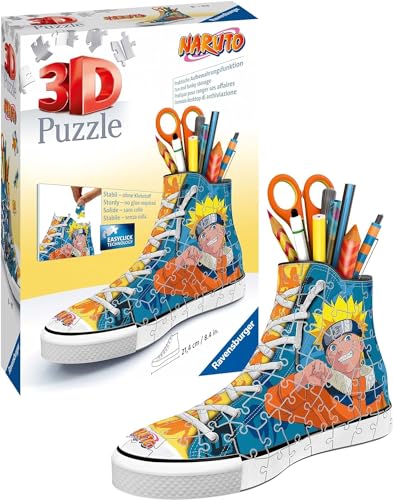 Ravensburger 3D Puzzle 11543 Sneaker Naruto - Praktischer Stiftehalter - 108 Teile - Schreibtisch-Organizer für Kinder ab 8 Jahren von Ravensburger