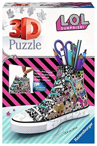 Ravensburger 3D Puzzle 11163 Sneaker L.O.L. Surprise! - Praktischer Stiftehalter - 108 Teile - Schreibtisch-Organizer für Kinder ab 8 Jahren - Exklusiv bei Amazon von Ravensburger 3D Puzzle
