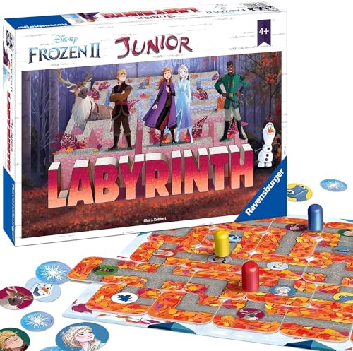 Ravensburger 20416 - Disney Frozen 2 Junior Labyrinth, das weltbekannte Brettspiel mit den beliebten Figuren aus Disney's Eiskönigin 2. von Ravensburger