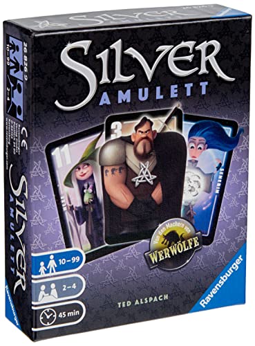 Ravensburger 26826 - Silver Amulett, Kartenspiel für 2-4 Spieler, Taktikspiel ab 10 Jahren, Charaktere von Werwölfe von Ravensburger