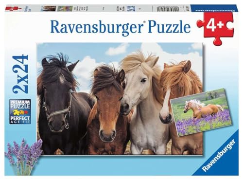 Ravensburger Kinderpuzzle - 05148 Pferdeliebe - Puzzle für Kinder ab 4 Jahren, mit 2x24 Teilen von Ravensburger