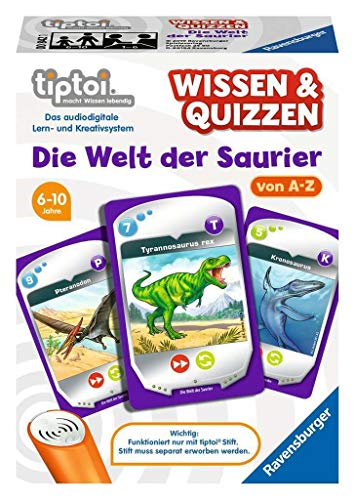 Ravensburger tiptoi 00842 Wissen und Quizzen: Die Welt der Saurier, Quizspiel für Kinder ab 6 Jahren, für 1-6 Spieler von Ravensburger