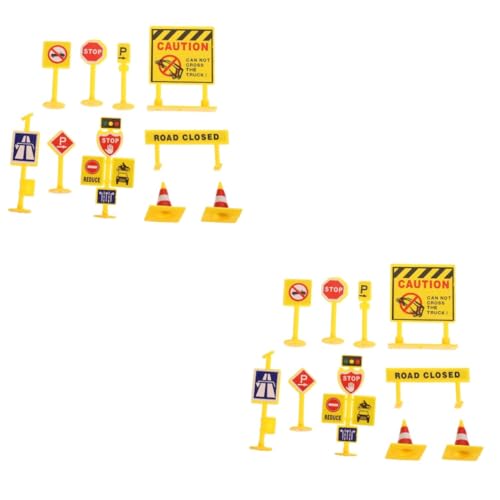 SAFIGLE 10 Sätze Mikro-Landschafts-Verkehrsschild Puzzle-Spielzeug Verkehrspädagogisches Spielzeug Modelle Spielzeuge DIY Mini Wegweiser Spielzeug Straßenschilder dekorieren Miniatur von SAFIGLE
