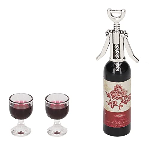1/12 Simulation Rotwein-Set, Exquisite Rotweinflasche Mini-Puppenhaus-Dekoration Rotweinglas Gut gestaltetes Miniatur-Rotwein-Modell-Spielzeug für 1/12 Simulation Rotwein-Set, Exquisite Rotweinflasche Mini-Puppenhaus-Dekoration Rotweinglas Gut gestaltetes Miniatur-Rotwein-Modell-Spielzeug für von Shanrya