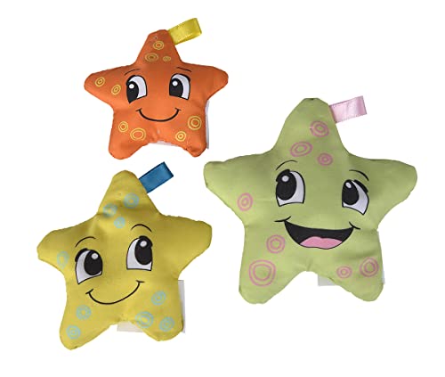 Simba 104010071 - ABC weiche Seesterne, Babyspielzeug, Stoff Sterne mit Styropor gefüllt, 3 Teile, ab 6 Monaten von Simba