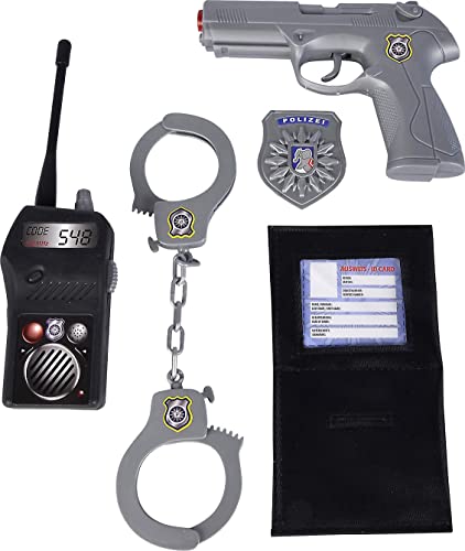 Simba 108102669 - Polizei Basic Set, Funkgerät, Pistole, Handschellen, Mappe, Marke, ab 3 Jahren von Simba