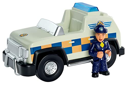 Simba - Feuerwehrmann Sam – Mini 4 x 4 Polizei – Fahrzeug 17 cm – Figur Rosa inklusive – 109252508038 von Simba