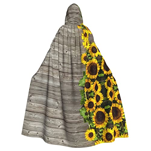 Unisex Kapuzenumhang mit Pflanzen-Motiv, Sonnenblume, Weihnachten, Fasching, Halloween, Cosplay-Kostüm für Erwachsene von Sylale