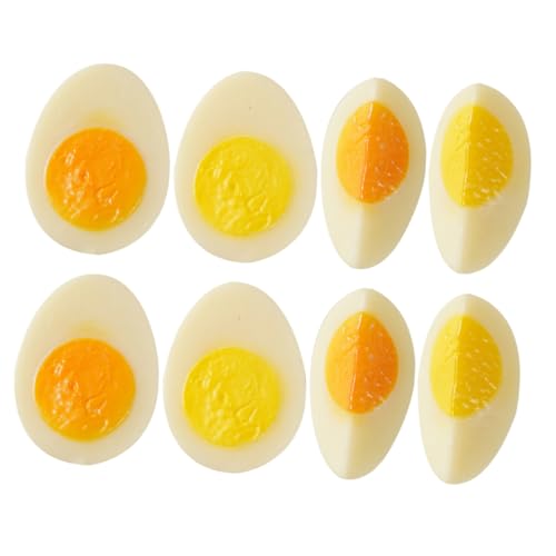 TOYANDONA 8St nachgeahmte Eier Eiermodelle Kunstei-Requisite Künstliche Ei-Requisiten künstliche Eimodelle Lebensmittel Anderes simuliertes gefälschte Eier weichgekochte Eier PVC von TOYANDONA
