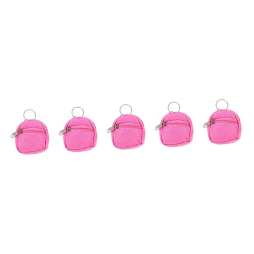 TOYANDONA 5 STK Puppenhaus-Schultasche Puppentaschen Für Mädchen Mini- -Schultasche Spielzeug Für Mädchen Mädchenspielzeug Kleine Umhängetasche Spielzeugzimmer Rosa Miniatur Segeltuch von TOYANDONA
