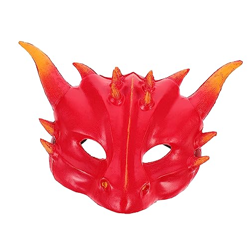 TOYANDONA Halloween-maske Maskerade Tiermaske Drachengesichtsabdeckung Drachenhut Halloween-cartoon-gesichtsabdeckung Drachen-cosplay Halloween-drachenkostüm Japan Bilden Kind Pu-material von TOYANDONA