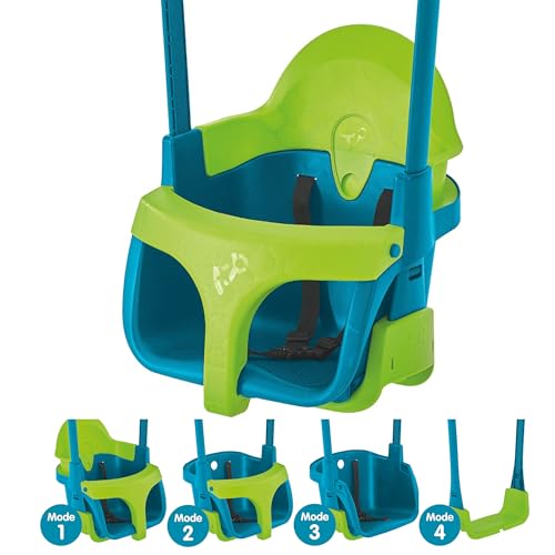 TP Toys TP900 Monate 4 in 1 Verstellbarer Quadpod Baby Schaukelsitz von 6 Motten bis Kinder 8 Jahre, Grün blau, Einheitsgröße von TP