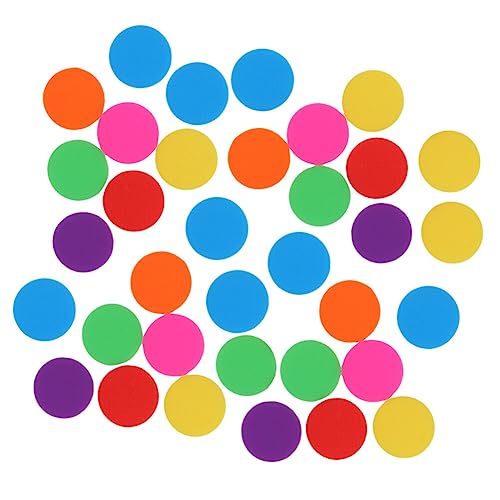 Toyvian 100st Spielmarker-Chips Bingo-Chips Zählen Bingo-Marker-Chips Spiel-Bingo-Chips Kinder Lernen Spielzeug Transparente Farbzähler Bingochips Für Bingospiele Zubehör Waffel von Toyvian