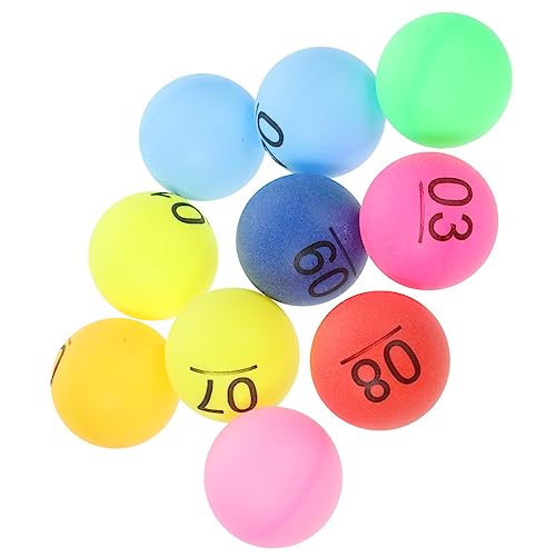 Toyvian 10st Farbzahlball-lotteriekasten-zahlenauswahlball-Party-glücksziehungsfarben-Tischtennis Karnevals-poolspiele Kapseln Kugel Lotteriekugeln Aus Kunststoff Spielzeug Pp Lotterie-Box von Toyvian