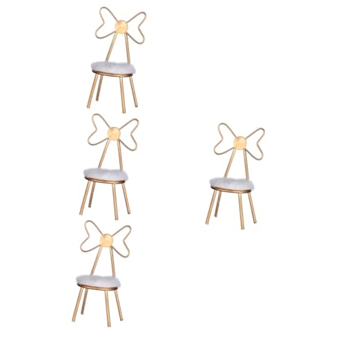 UPKOCH 4 Stück Puppenstubenstuhl Spielhaus Möbel Spielzeug Mini-Hausornamente Modelle Dolly- -Stuhl Mini-Hauszubehör Sessel Dekorationen Puppenhaus schmücken Ob11 Schmiedeeisen von UPKOCH