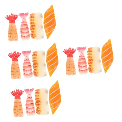 Vaguelly 16 STK Sushi-Simulation Küchenschrankdekor gefälschtes Sushi-Modell Modelle Kinderspielzeug schönes Food-Model entzückendes Essensdekor Kochen schmücken Ornamente von Vaguelly