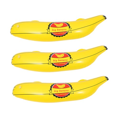 WOONEKY 3St aufblasbare banane Babyballons Erwachsener Banane schwimmt Spielzeug für draußen aufblasbares spielzeug funnytoys Obst Poolzubehör aufblasbare Poolfrucht Luft pusten Hammer PVC von WOONEKY