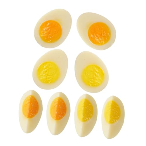 WOONEKY Eigentümer 8St nachgeahmte Eier küchendekoration küchendeco hohzeitdeko Eiermodell für realistische -Requisiten künstlich Spielzeug pochierte Eier weichgekochte Eier schmücken PVC von WOONEKY