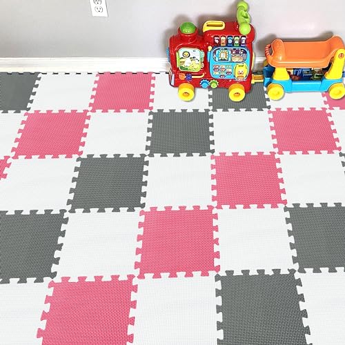 YIMINYUER 25 Teile Puzzlematte Spielmatte Krabbelmatten Spielteppich Schutzmatten Schadstofffrei geruchlos für Baby Kinder R01R09R12G301025 von YIMINYUER