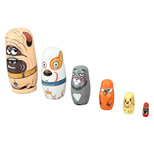 Yosoo Health Gear Hunde-Nistpuppen, Handgefertigtes Dekoratives Russisches Puppenspielzeugset aus Holz, Matroschka mit Figuren, Rassengeschenke für Liebhaber, Thematische Kinder, von Yosoo