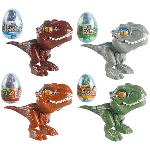 eurNhrN Fingerbeißendes Dinosaurier-Spielzeug, 4 Stück, Simulation beweglicher Gliedmaßen, ABS-Finger-Dinosaurier-Ei, verpackt, lustiges Dinosaurier-Spielzeug für Spiele ab 3 Jahren von eurNhrN