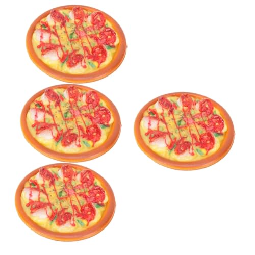 ibasenice 4 Stück Spielzeug Küchen-Foto-Requisite Pizza-Modell gefälschtes Essen Modelle Restaurant Spielen gefälschte Pizza-Fotografie-Requisite Miniatur Zubehör Anzeige vorgeben Kind PVC von ibasenice