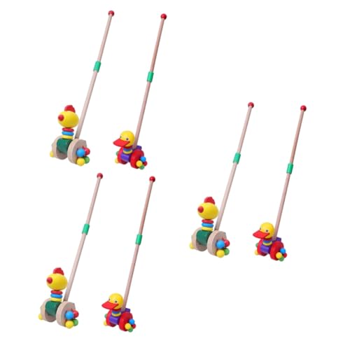 ifundom 6 STK Schiebespielzeug Spielzeuge Spielzeug Lauflernhilfe Lauflernwagen Für Babys Wagen Aus Holz Bambus Kind Tui Tui Le Puzzle von ifundom