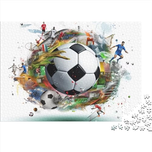 Fußball-Elemente-Puzzle für Erwachsene, Spaß, 1000-teiliges Spielzeug, Spielzeug, Intellektuelles Spiel, Dekoration, Bildungsspiel, 1000 Stück (75 x 50 cm) von ponnyc