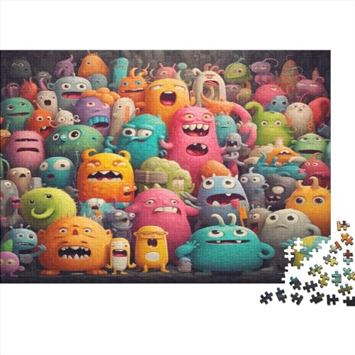 Niedliche Monster-Puzzles für Erwachsene, lustiges 300-teiliges Spielzeug, Bildungsspiel, Heimdekoration, Spielzeug, Intellektuelles Spiel, 300 Stück (40 x 28 cm) von ponnyc