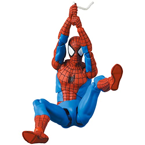 メディコム・トイ(MEDICOM TOY) MAFEX No.185 SPIDER-MAN Spider-Man (klassische Kostüm-Version), Gesamthöhe ca. 155 mm, nicht skaliert, vorbemalte Actionfigur von MEDICOM TOY