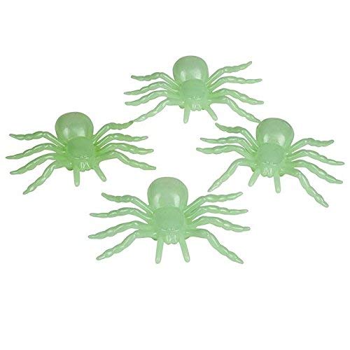 tib 41032 Spinnen Glow in the Dark 4er Set, mehrfarbig, One Size von tib