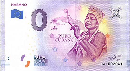 # 0 Euro Schein Kuba 2019 · Habano · Havanna-Zigarre · Souvenir o Null € Banknote von LNEE