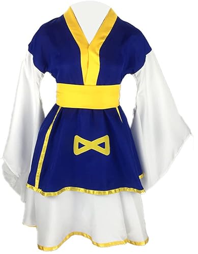 通用 Anime Hunter x Hunter Cosplay Kostüm Kurapika Kleid Lolita Kimono Halloween Party Anzug Damen (Medium, Blau) von 通用