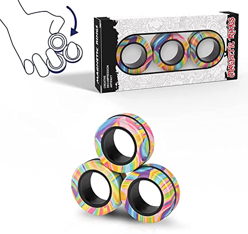 通用 Anti-Stress-Ringe, Fidgetspinner für Erwachsene, Unisex, 3 Stück, Mittel, Mehrfarbig, Rund von 通用