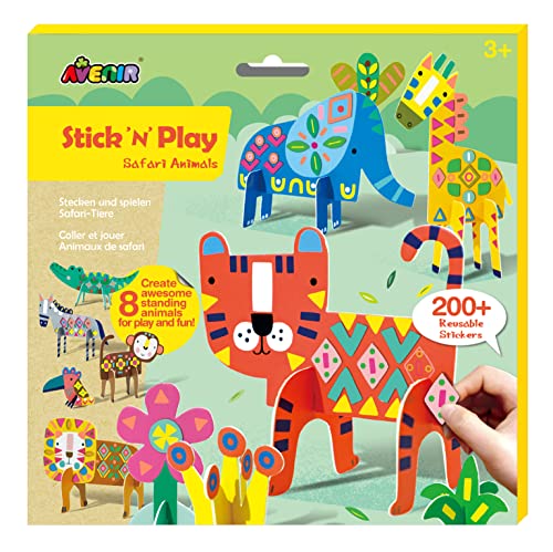 ボーネルンド Avenir Stick-n-Play-Safari-Buch für Kinder | Tierförmige Karten und wiederverwendbare Aufkleber CH221839 von Avenir