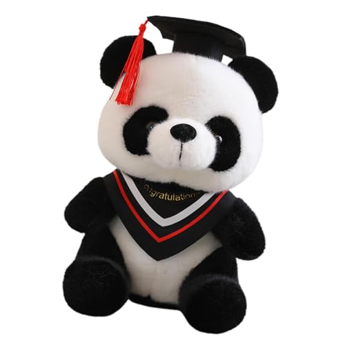 Panda Bär Abschluss Plüsch, Abschluss Plüsch Panda | Graduation Panda Puppe 10 Zoll Tier Abschluss Panda Bär, Weicher Plüsch Schwarz 2024 Abschluss Dekoration Kindergarten Grundschule von ノーブランド品