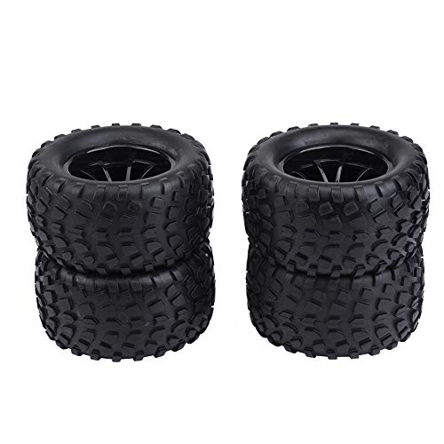 01 02 015 RC Felge und Reifen Set, High Performance 125mm Strapazierfähiges RC Laufrad Set Verschleißfest für 1/10 RC Monster Truck für HSP(Schwarzer 10-Loch-Umriss) von 01 02 015