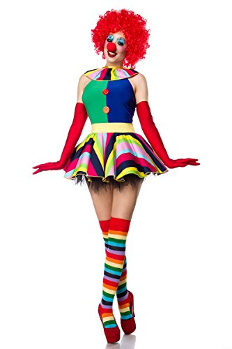 1001-kleine-Sachen at 5-TLG. Damen Clown Kostüm Harlekin Kostüm Clowness : Clownkleid, Perücke, Nase, Strümpfe, Handschuhe - Clownskostüm Karneval Mottoparty Fasching von MASK Paradise (S (36)) von 1001-kleine-Sachen