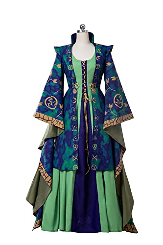 1791's lady Winifred Sanderson Kleid für Damen, Halloween, Hexe, Cosplay, Kostüm (grün 1, XXL) von 1791's lady