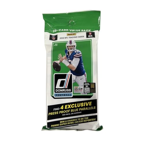 2022 Panini Donruss Football NFL Jumbo Cello Fat Pack - 30 Sammelkarten im Inneren von 1990 Donruss