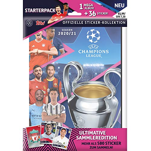 Topps - Champions League 2020/21 Sticker - 1 Album inkl. 36 Sticker von 2020